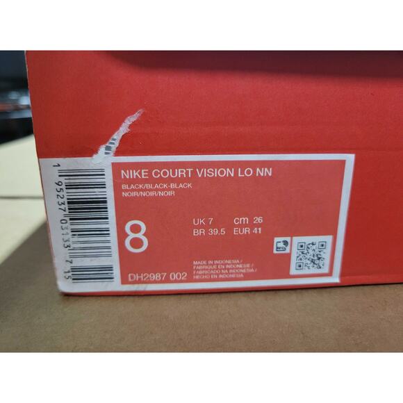 NWT Nike Men's Court Vision Low Next Nature Black Sneakers Size 8 - Picture 3 of 3